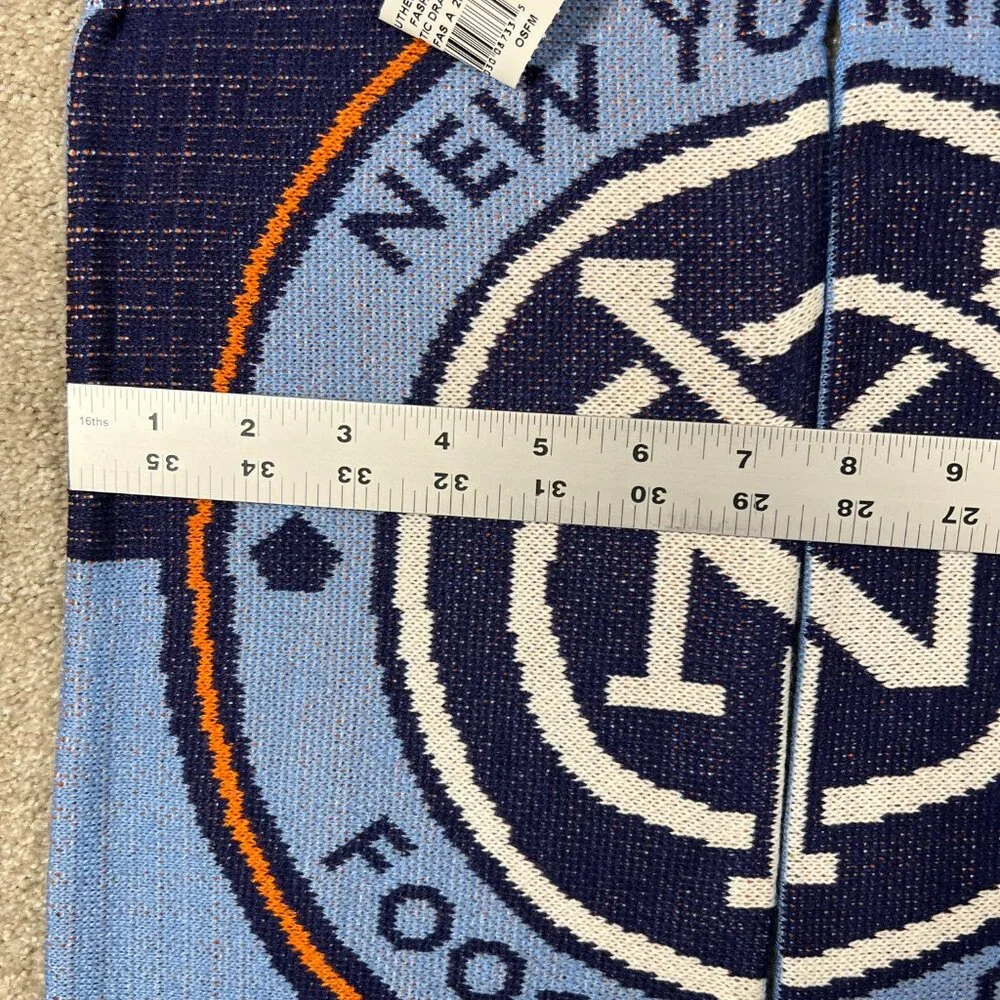 Adidas Unisex‎ OSFA Blue Winter Fringe New York City FC Soccer MLS Scarf NWT